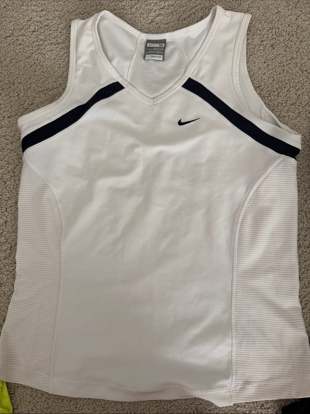Nike White Athletic Tank with Black Trim